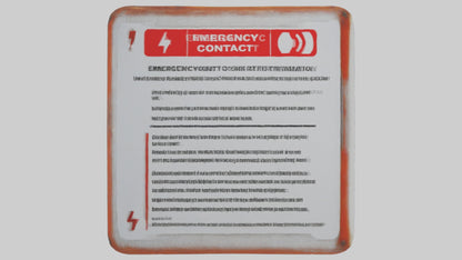 3D model Emergency Contact Information Warning Sign model VR / AR / low-poly