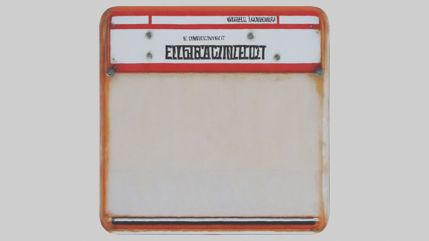 3D model Emergency Contact Information Warning Sign model VR / AR / low-poly