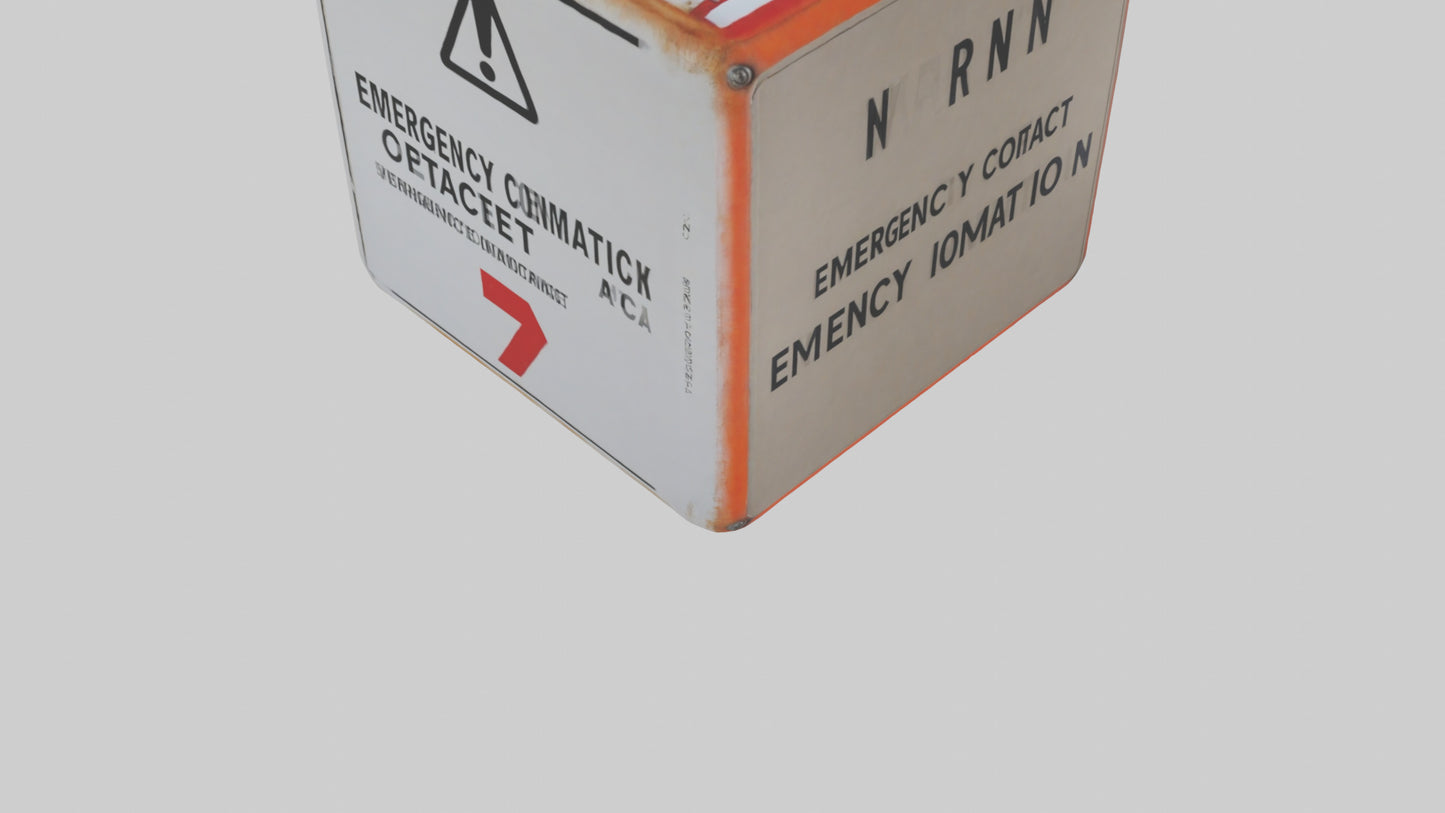 3D model Emergency Contact Information Warning Sign model VR / AR / low-poly