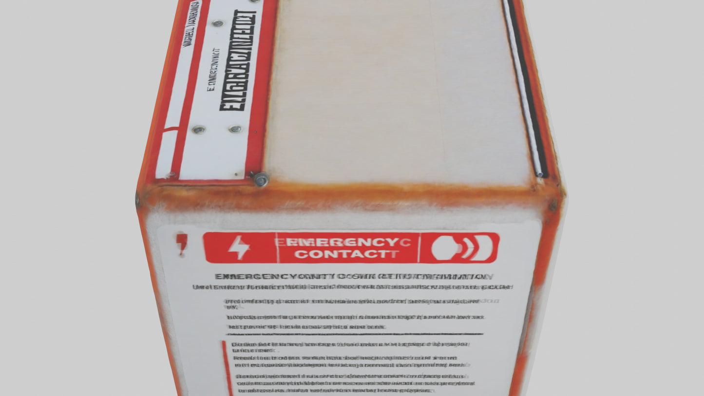 3D model Emergency Contact Information Warning Sign model VR / AR / low-poly