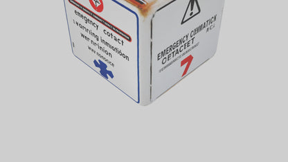 3D model Emergency Contact Information Warning Sign model VR / AR / low-poly