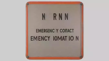 3D model Emergency Contact Information Warning Sign model VR / AR / low-poly