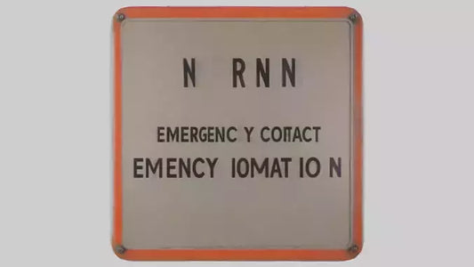 3D model Emergency Contact Information Warning Sign model VR / AR / low-poly