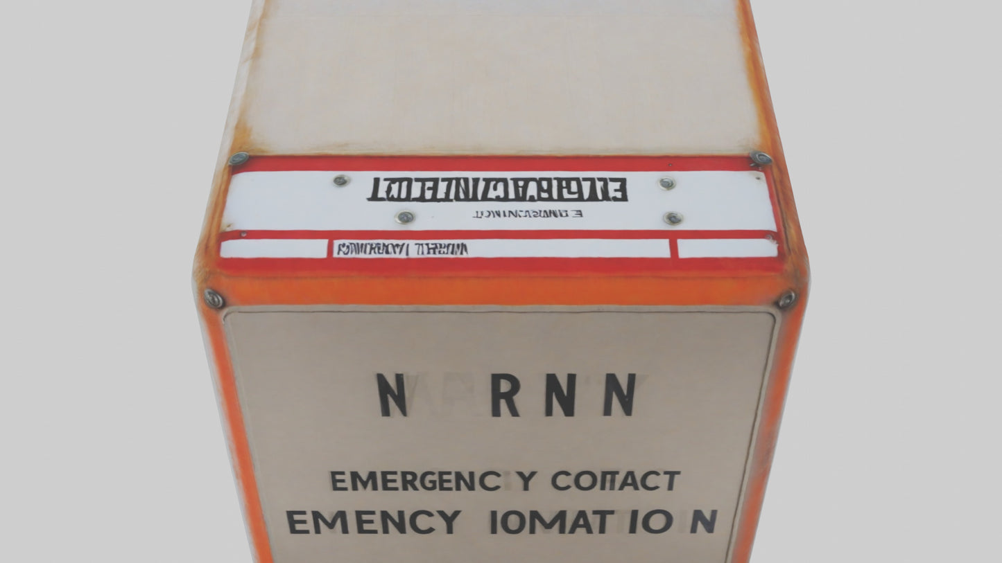 3D model Emergency Contact Information Warning Sign model VR / AR / low-poly