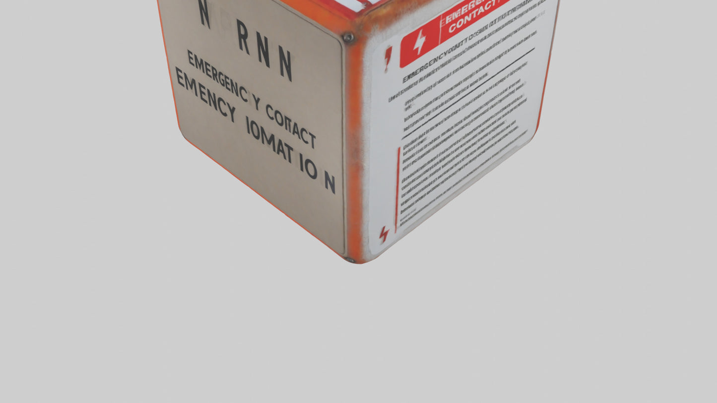 3D model Emergency Contact Information Warning Sign model VR / AR / low-poly