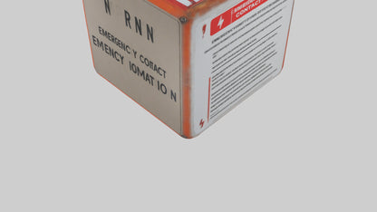 3D model Emergency Contact Information Warning Sign model VR / AR / low-poly