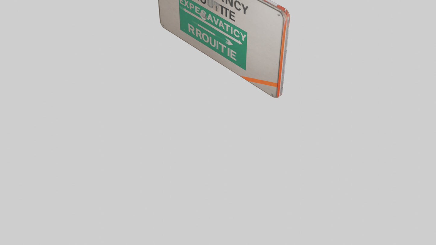 3D model Emergency Evacuation Route Attention Sign model VR / AR / low-poly