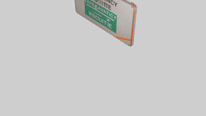 3D model Emergency Evacuation Route Attention Sign model VR / AR / low-poly