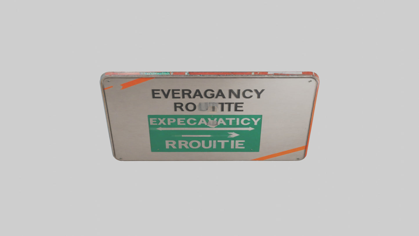 3D model Emergency Evacuation Route Attention Sign model VR / AR / low-poly