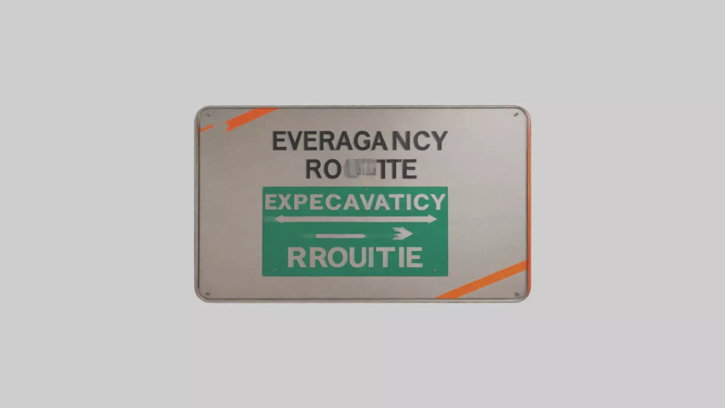 3D model Emergency Evacuation Route Attention Sign model VR / AR / low-poly