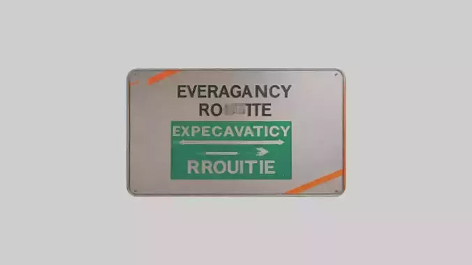 3D model Emergency Evacuation Route Attention Sign model VR / AR / low-poly
