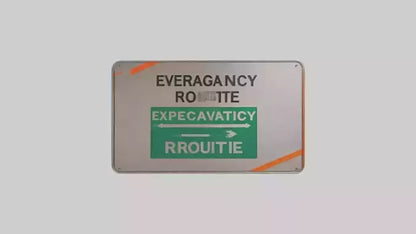 3D model Emergency Evacuation Route Attention Sign model VR / AR / low-poly