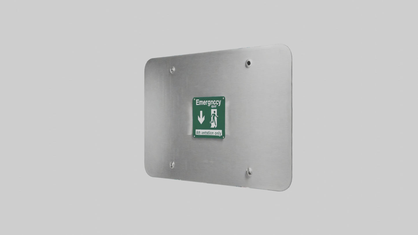 3D model Emergency Exit Only Attention Sign model VR / AR / low-poly