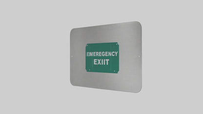 3D model Emergency Exit Only Attention Sign model VR / AR / low-poly