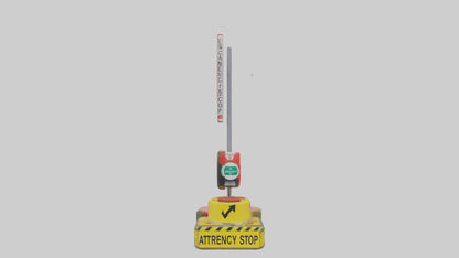 3D model Emergency Stop Button Attention Sign model VR / AR / low-poly