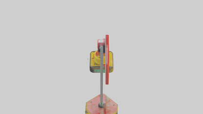 3D model Emergency Stop Button Attention Sign model VR / AR / low-poly