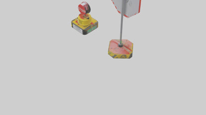 3D model Emergency Stop Button Attention Sign model VR / AR / low-poly