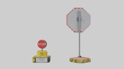 3D model Emergency Stop Button Attention Sign model VR / AR / low-poly