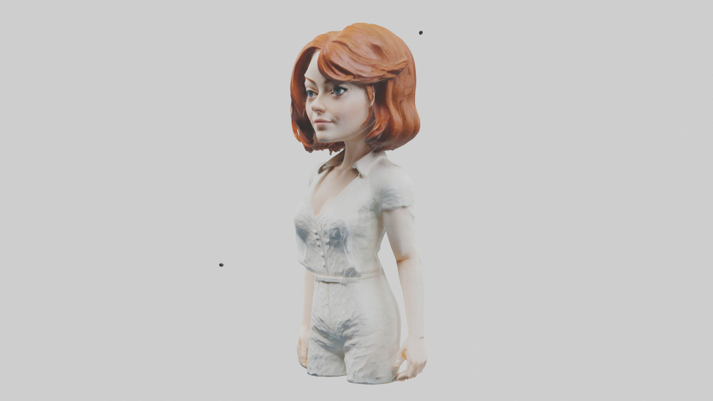 3D model Emma Stone statue model VR / AR / low-poly
