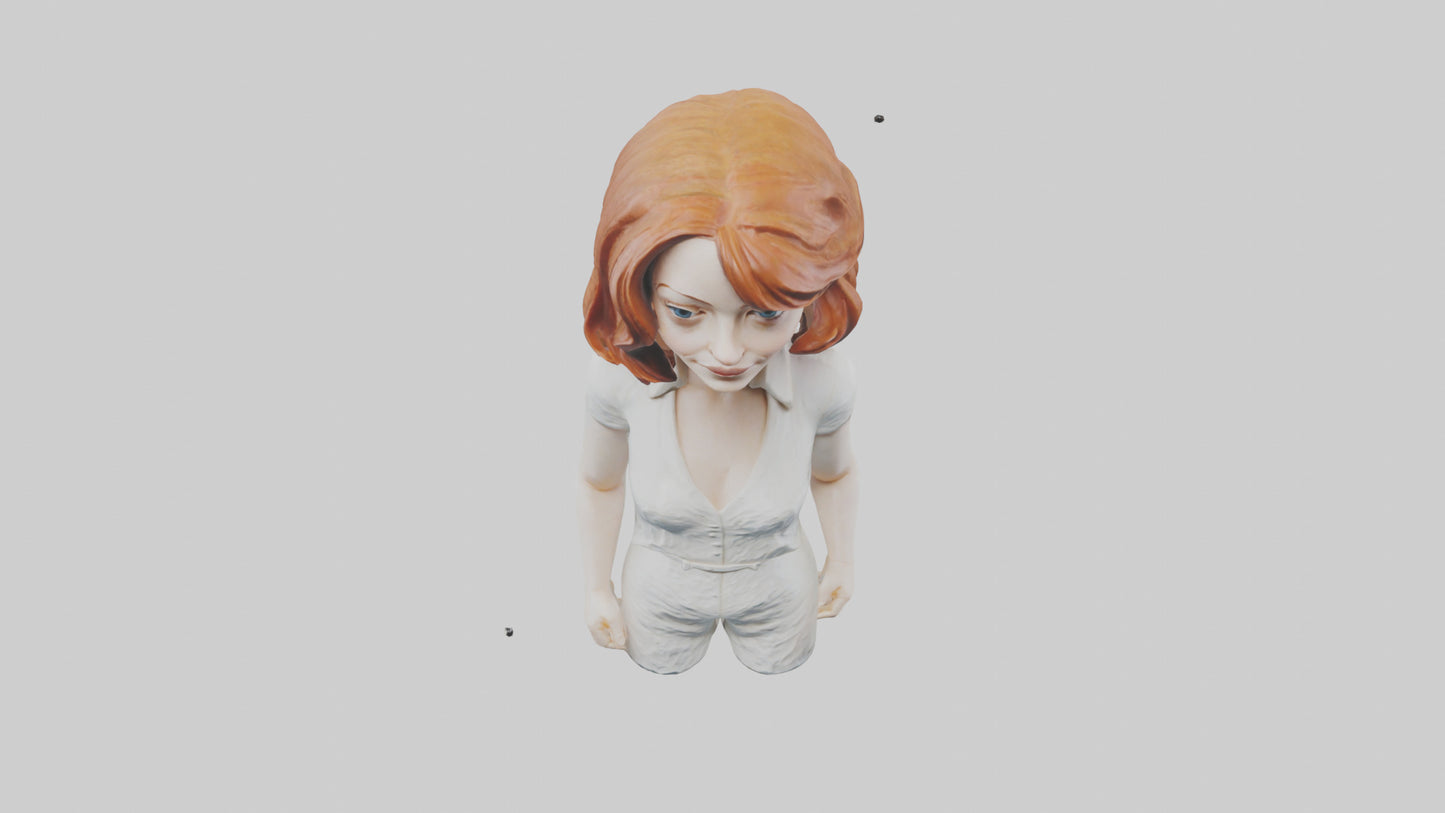 3D model Emma Stone statue model VR / AR / low-poly