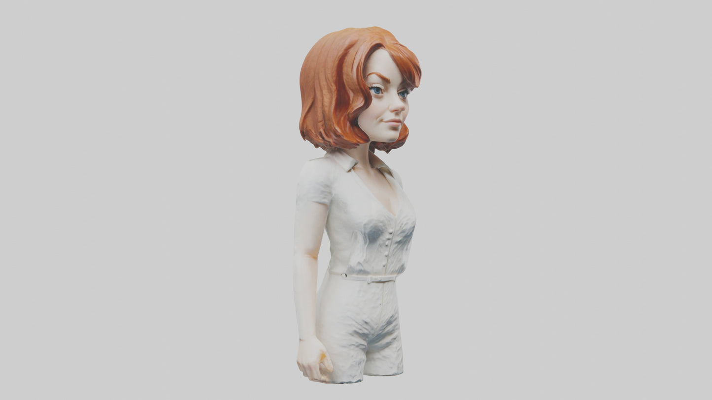 3D model Emma Stone statue model VR / AR / low-poly