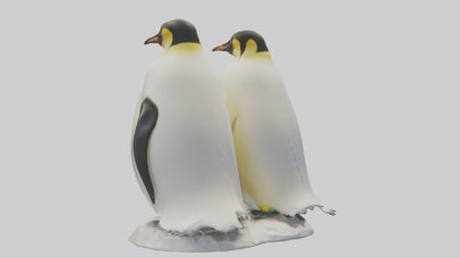 3D model Emperor Penguin nesting model VR / AR / low-poly