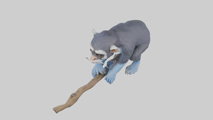 3D model Emperor Tamarin perched model 2 VR / AR / low-poly