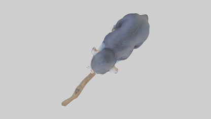 3D model Emperor Tamarin perched model 2 VR / AR / low-poly