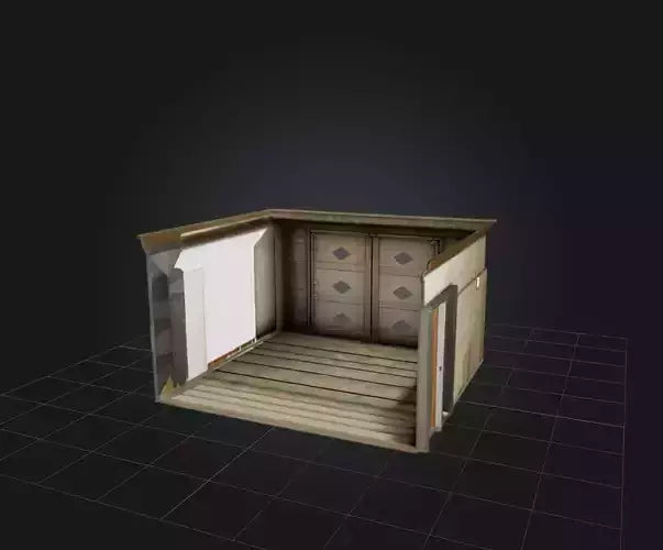3D model Empty Room VR / AR / low-poly