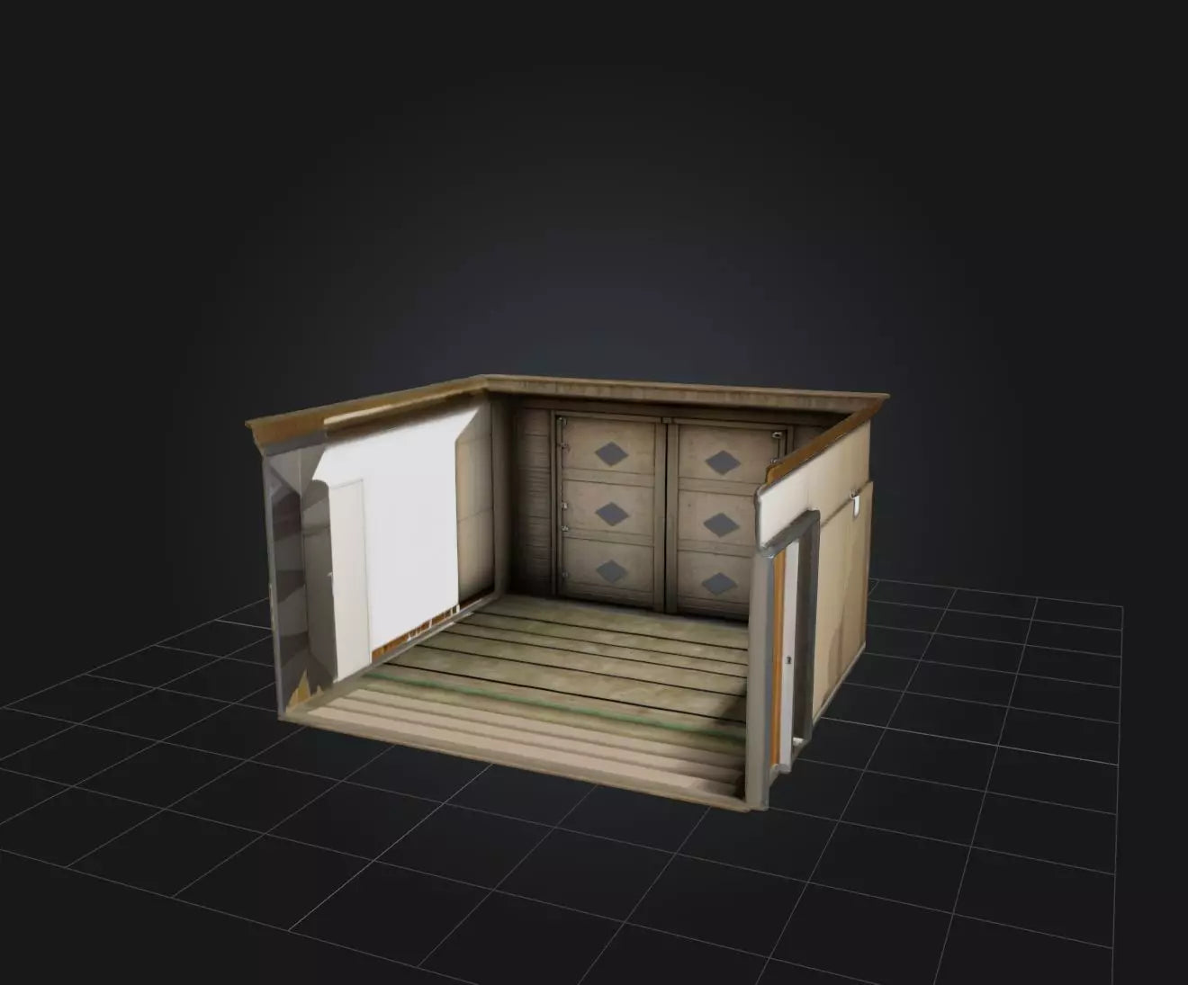 3D model Empty Room VR / AR / low-poly