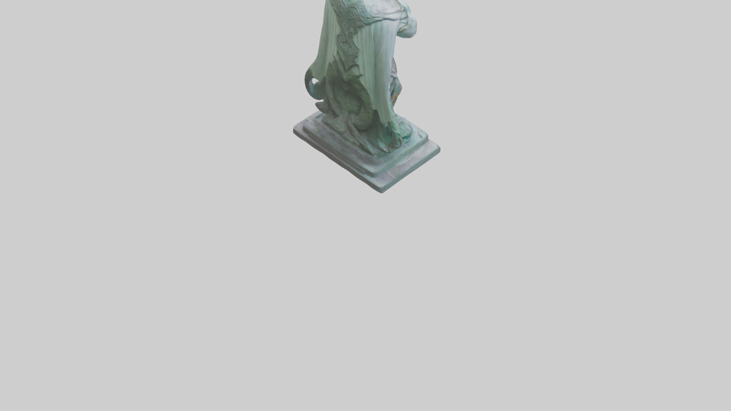 Enchanted Guardian statue model VR / AR / low-poly