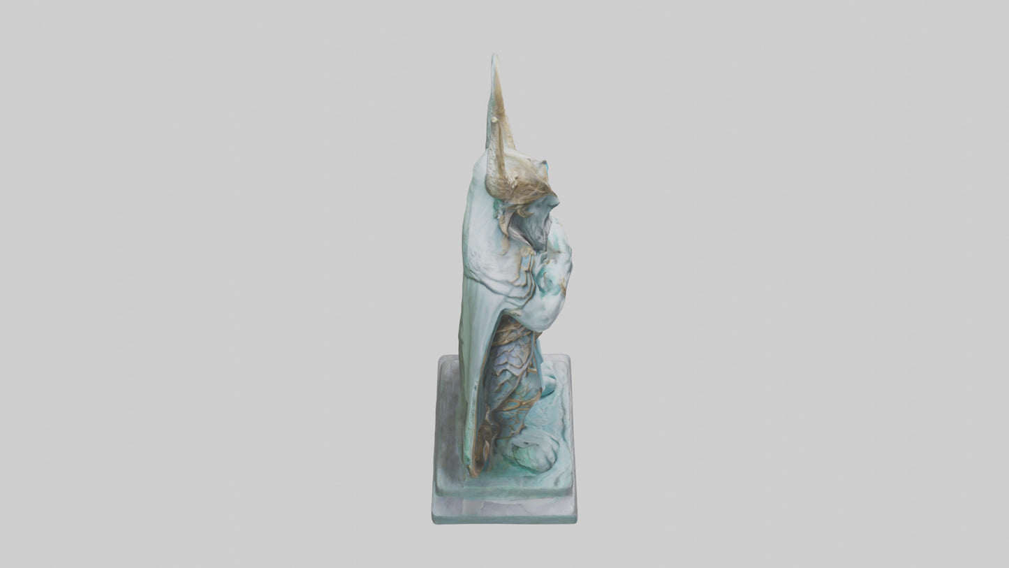 Enchanted Guardian statue model VR / AR / low-poly