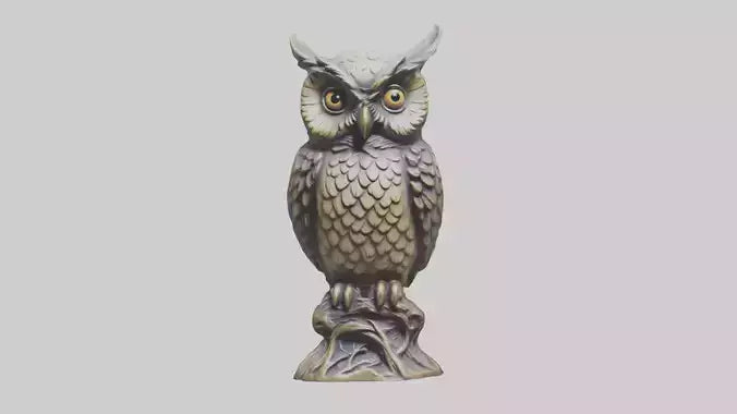 3D model Enchanted Owl statue model 2 VR / AR / low-poly