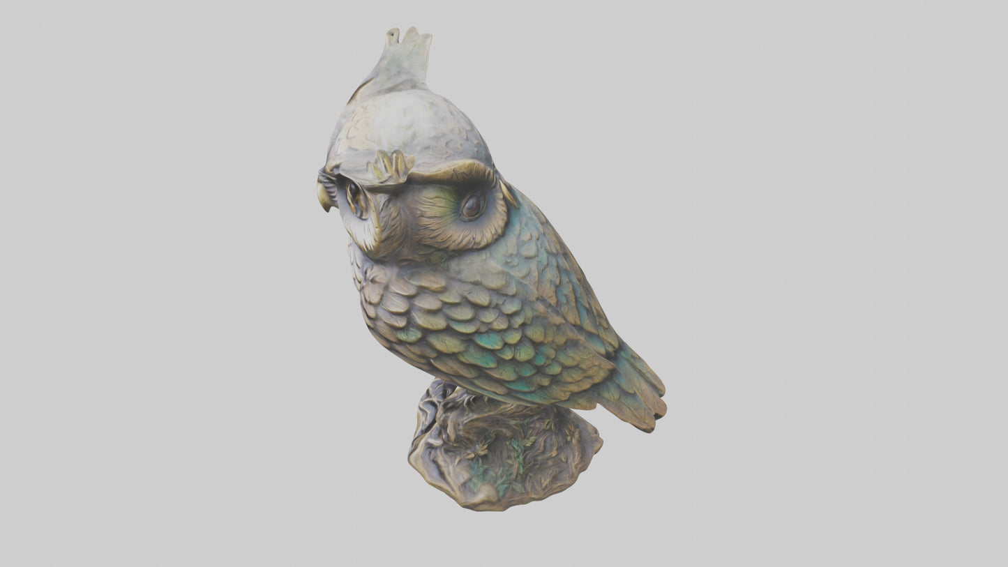 Enchanted Owl statue model VR / AR / low-poly