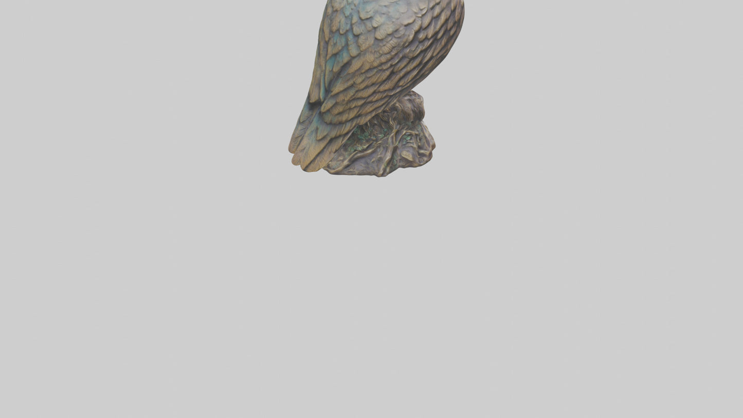 Enchanted Owl statue model VR / AR / low-poly
