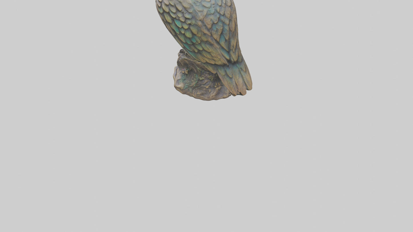 Enchanted Owl statue model VR / AR / low-poly