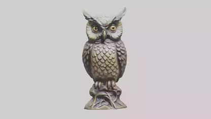 Enchanted Owl statue model VR / AR / low-poly