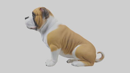 English Bulldog sitting model VR / AR / low-poly