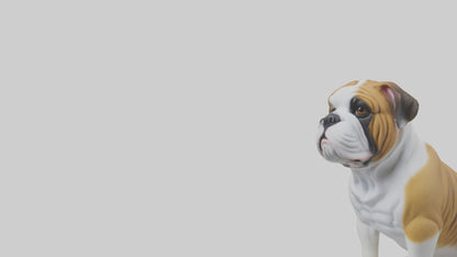 English Bulldog sitting model VR / AR / low-poly