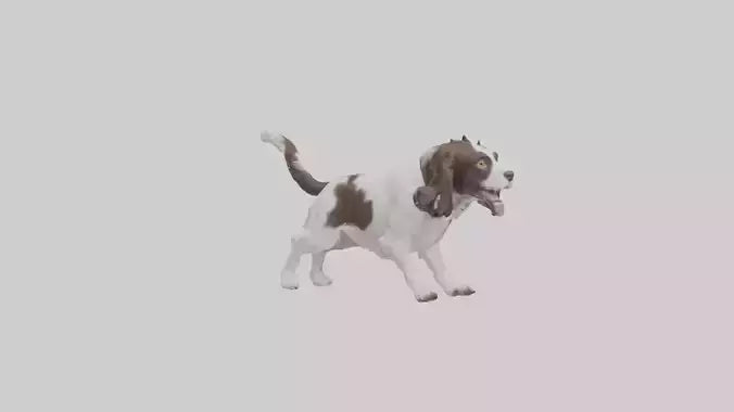 3D model English Springer Spaniel playing model VR / AR / low-poly