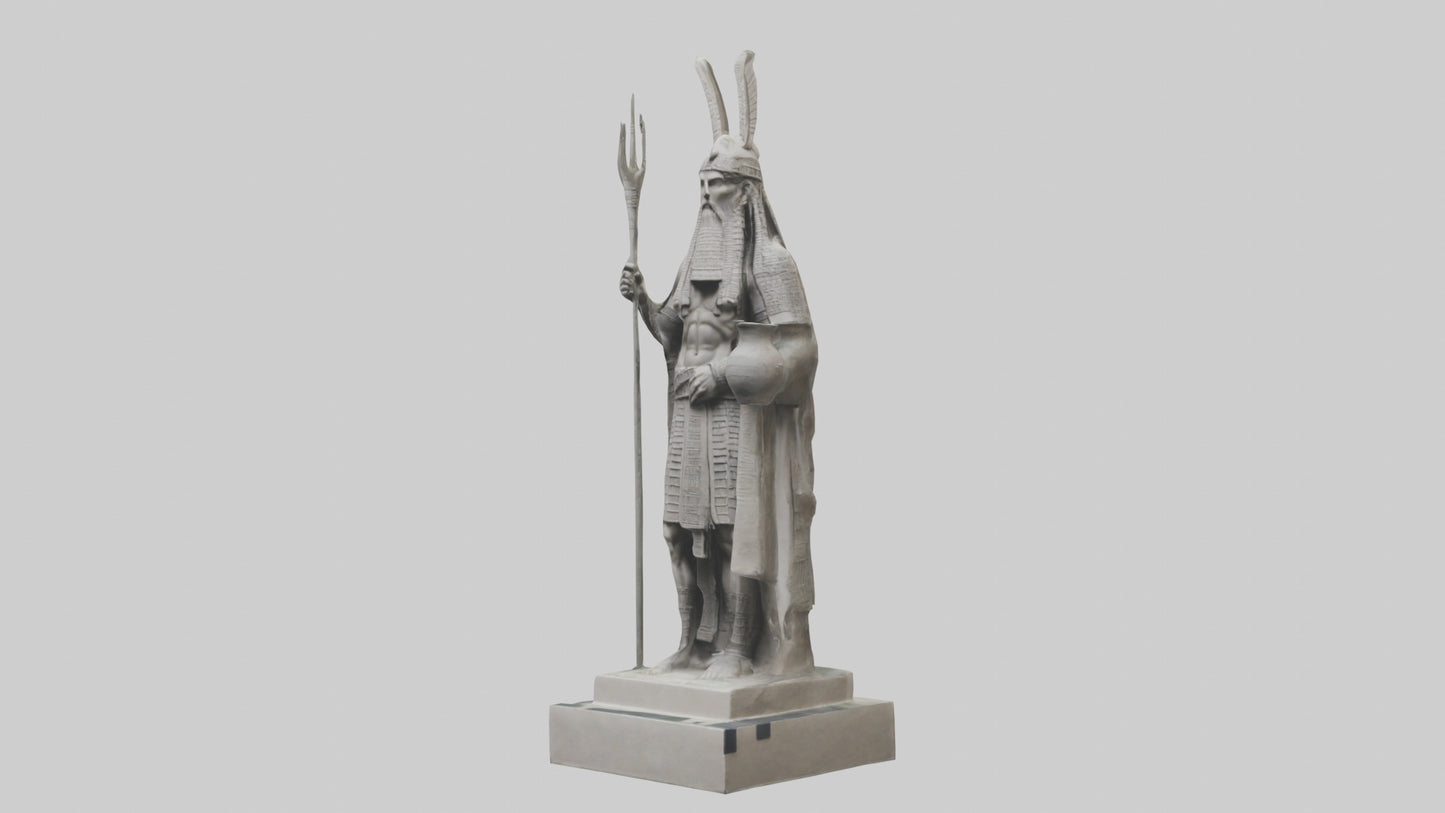 Enki statue model VR / AR / low-poly