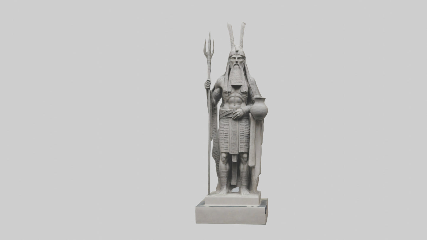 Enki statue model VR / AR / low-poly