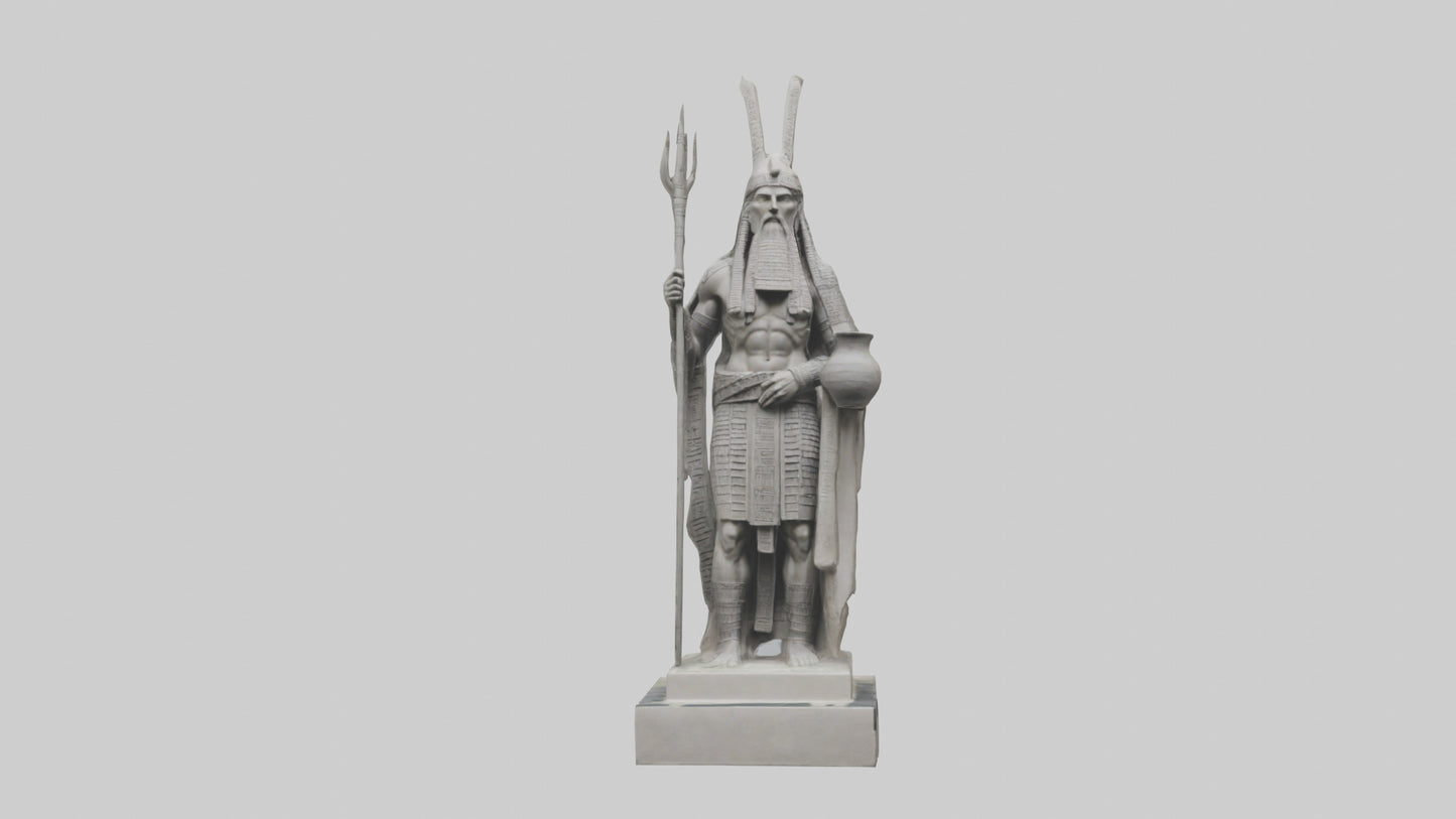 Enki statue model VR / AR / low-poly