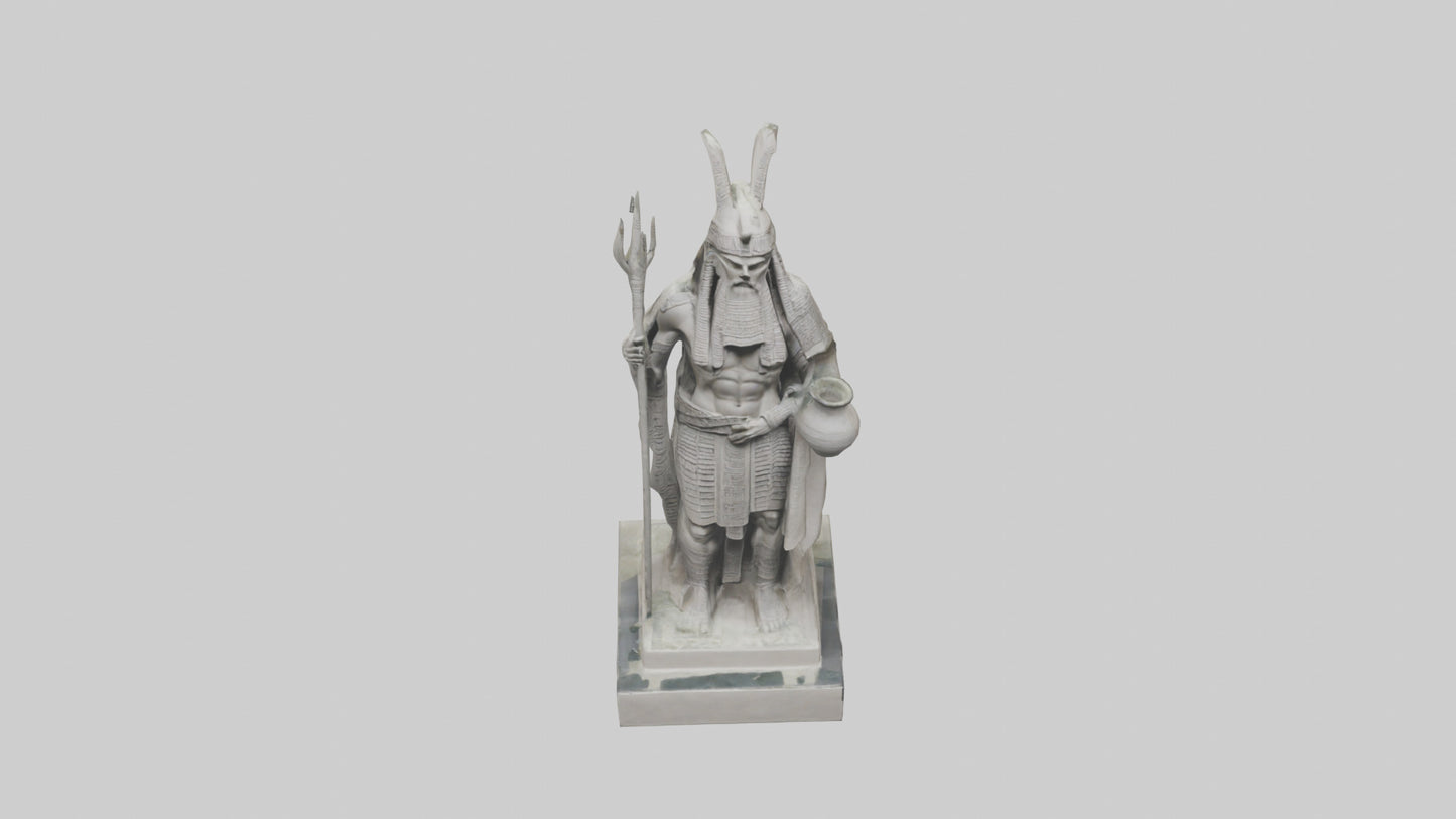 Enki statue model VR / AR / low-poly