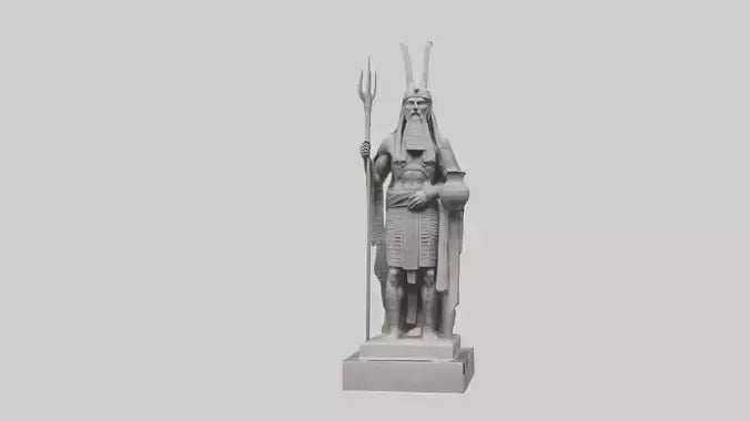 Enki statue model VR / AR / low-poly