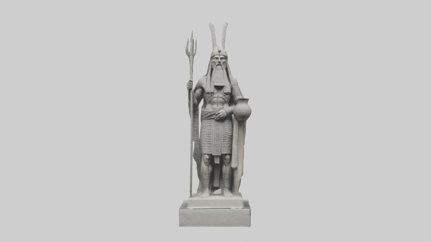 Enki statue model VR / AR / low-poly