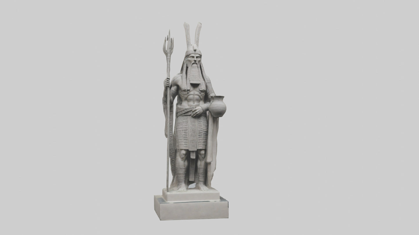 Enki statue model VR / AR / low-poly