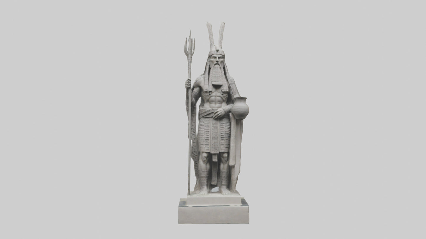 Enki statue model VR / AR / low-poly