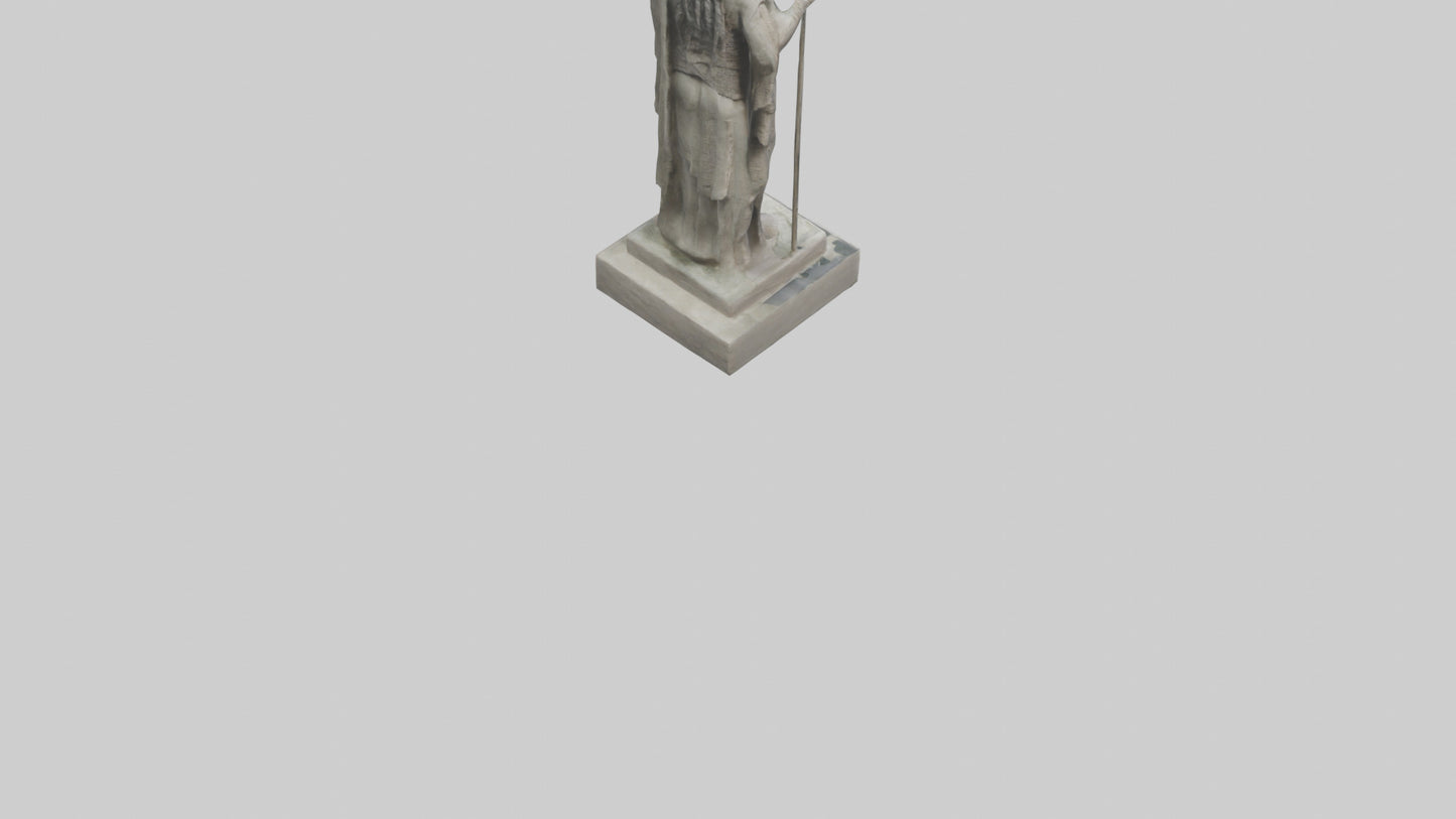Enki statue model VR / AR / low-poly