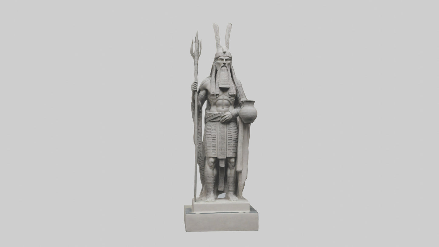 Enki statue model VR / AR / low-poly